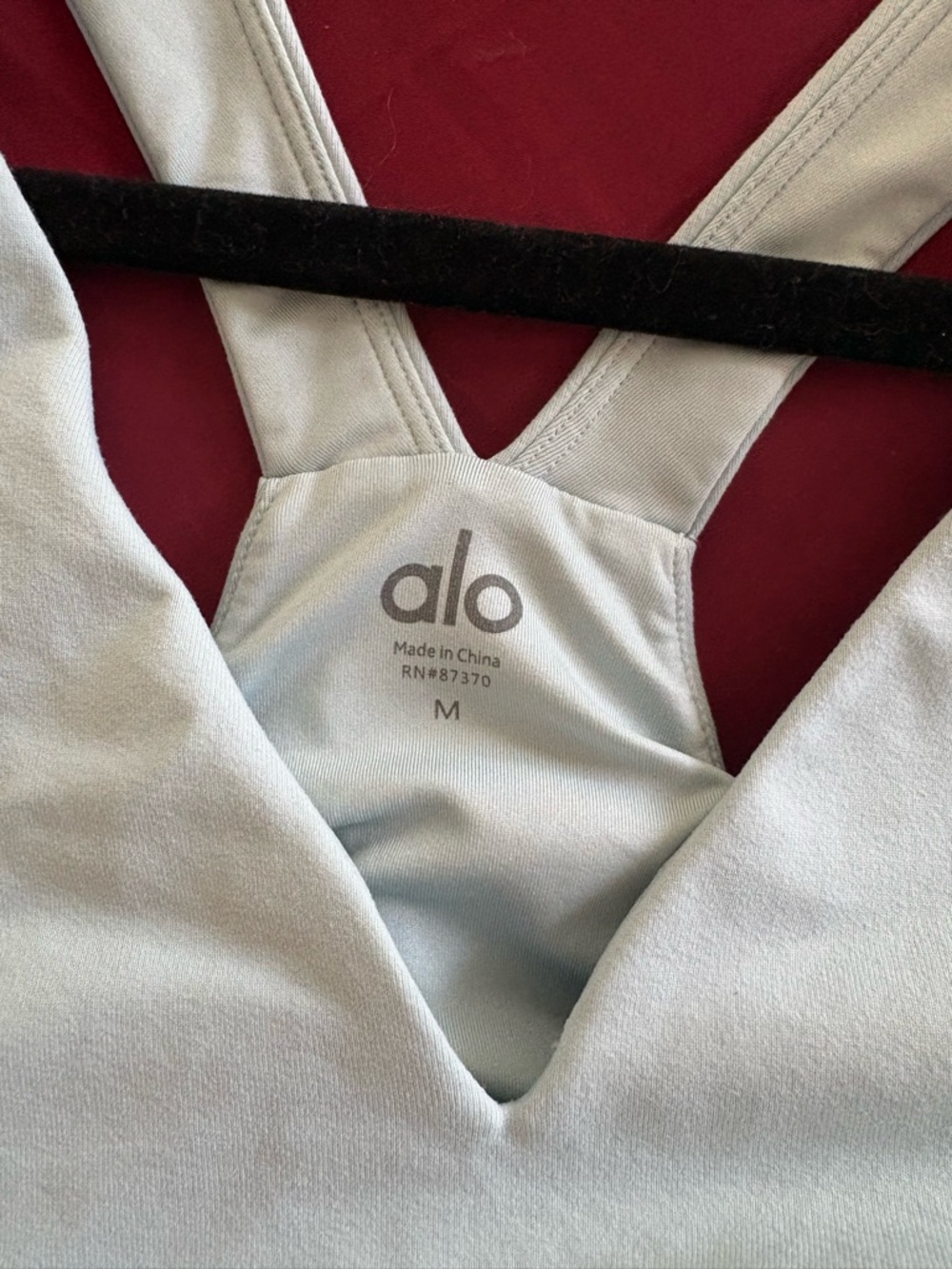 ALO Yoga pale blue V-neck racerback tank - Picture 3 of 3